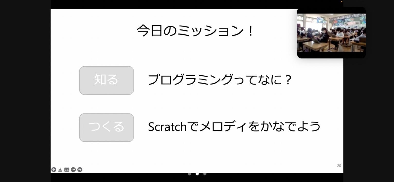 プログラミングの授業内容のスライド